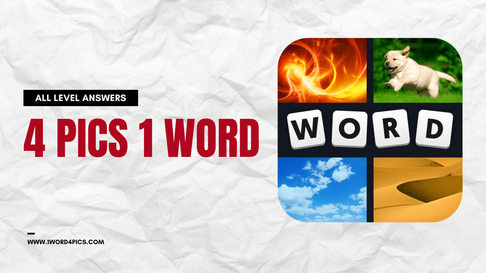 4 pics 1 word answers all levels solved updated